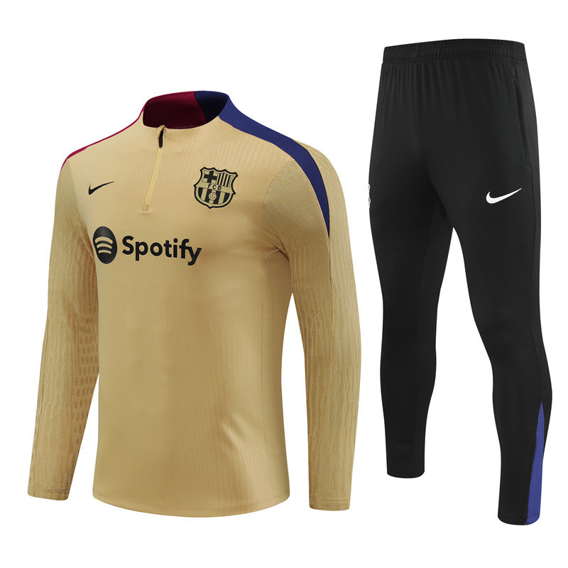 24-25 Barcelona Long Sleeve Gold Training Suit Football Shirts
