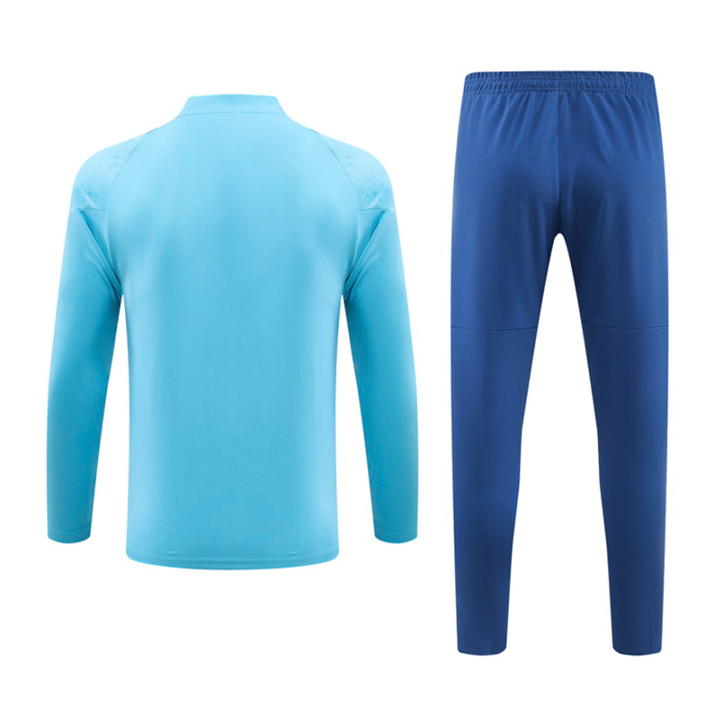 Kids Marseille Zipper Sweatshirt Kit(Top+Pants) Blue 2023/24
