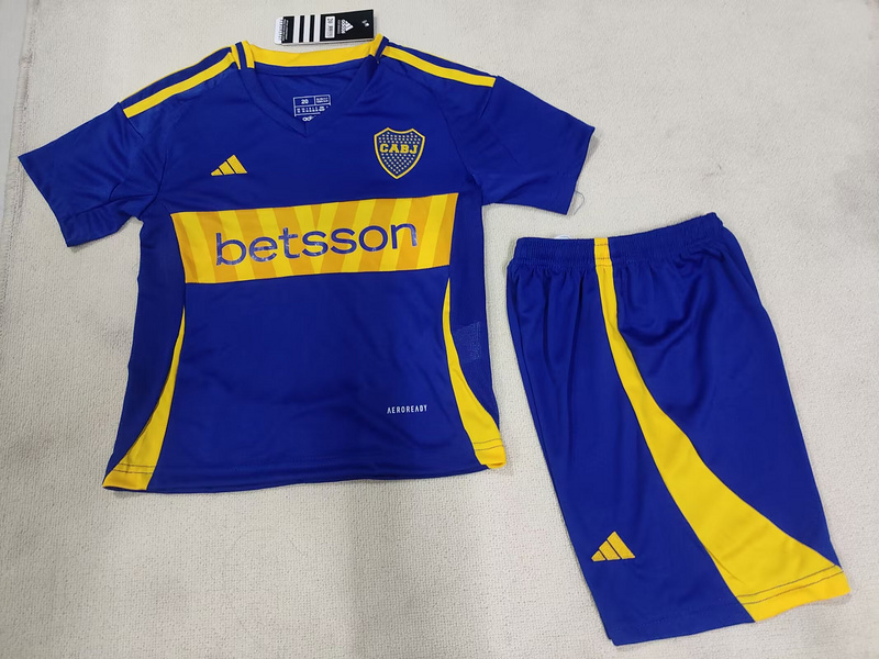 24-25 Boca Juniors  Home Kids Kit Jerseys+Shorts