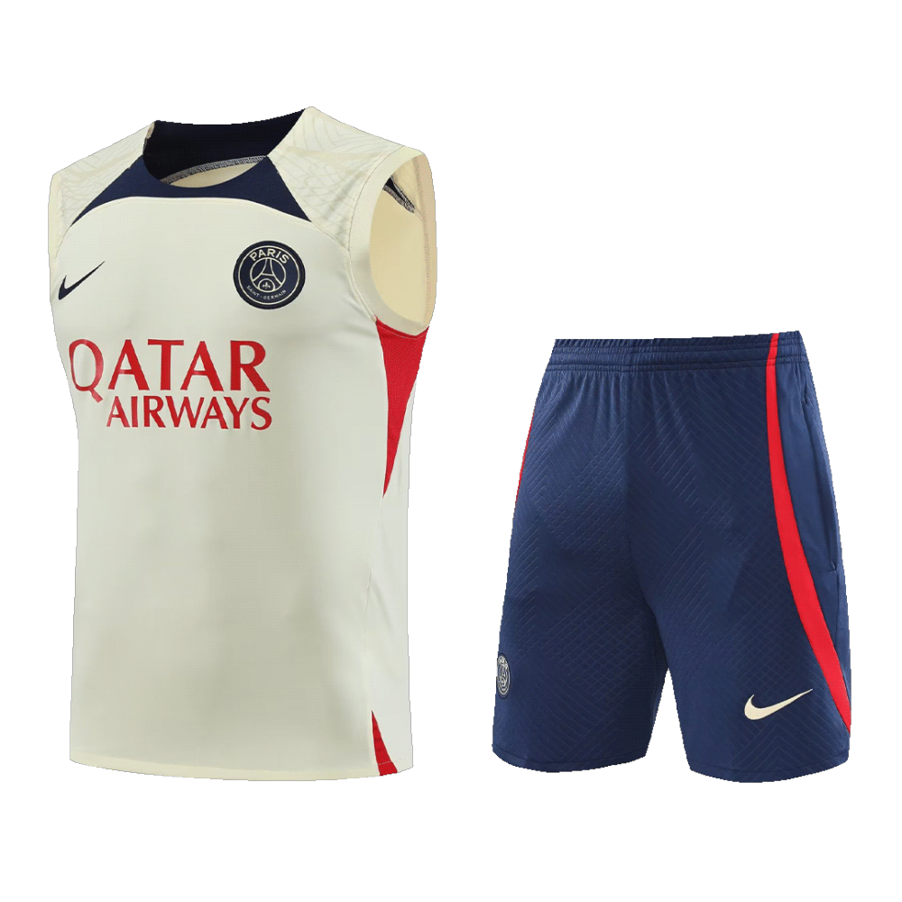 PSG Sleeveless Training Kit (Top+Shorts) White 2023/24