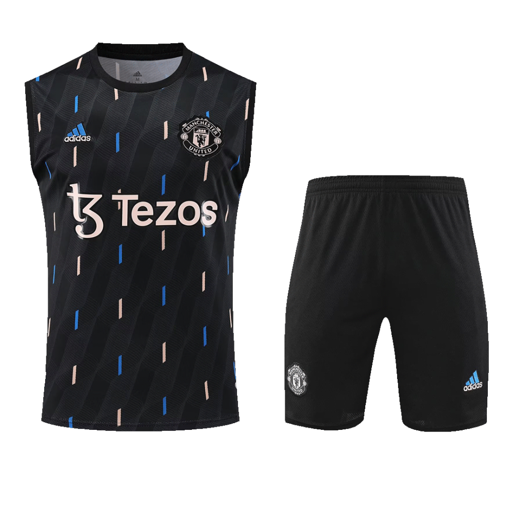Manchester United Sleeveless Training Kit (Top+Shorts) Black 2022/23