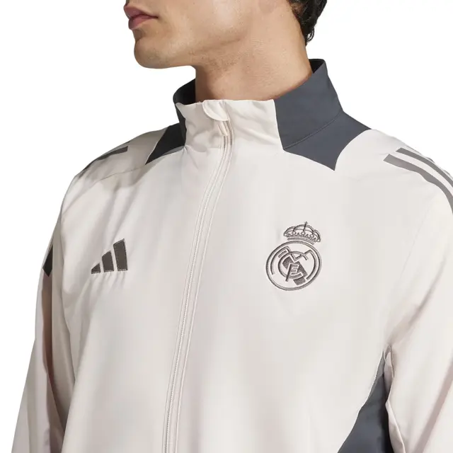 2024-2025 Real Madrid Mens UCL Training Tracksuit Jacket -Beige