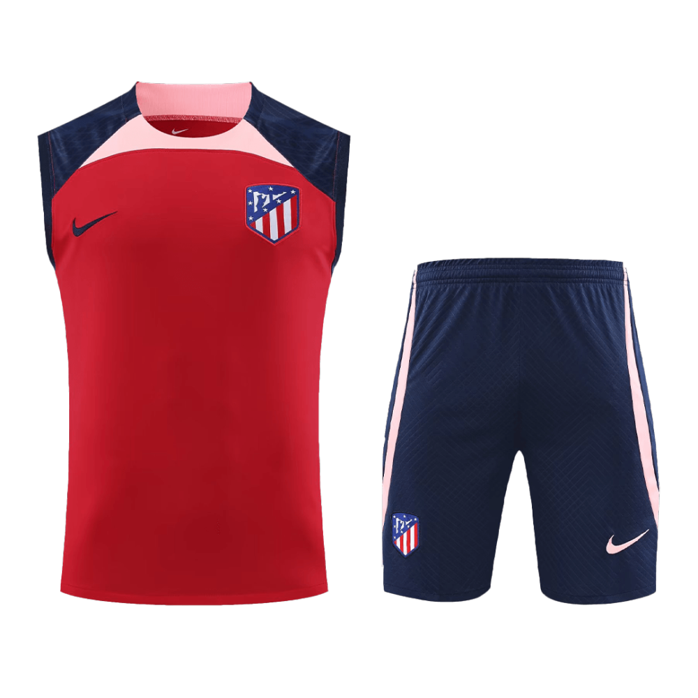 Atletico Madrid Sleeveless Training Kit (Top+Shorts) Red 2023/24