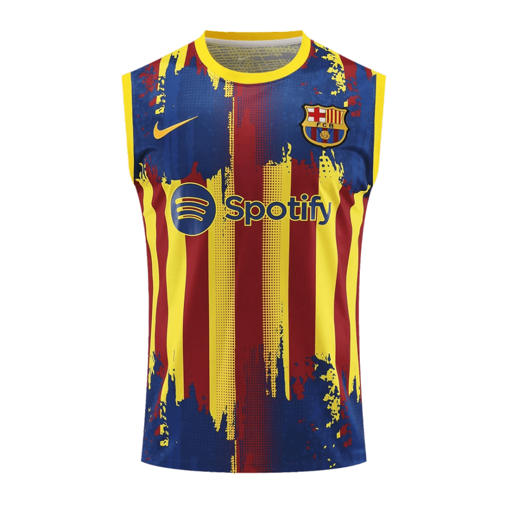 Barcelona Sleeveless Training Kit (Top+Shorts) Yellow&Red 2023/24