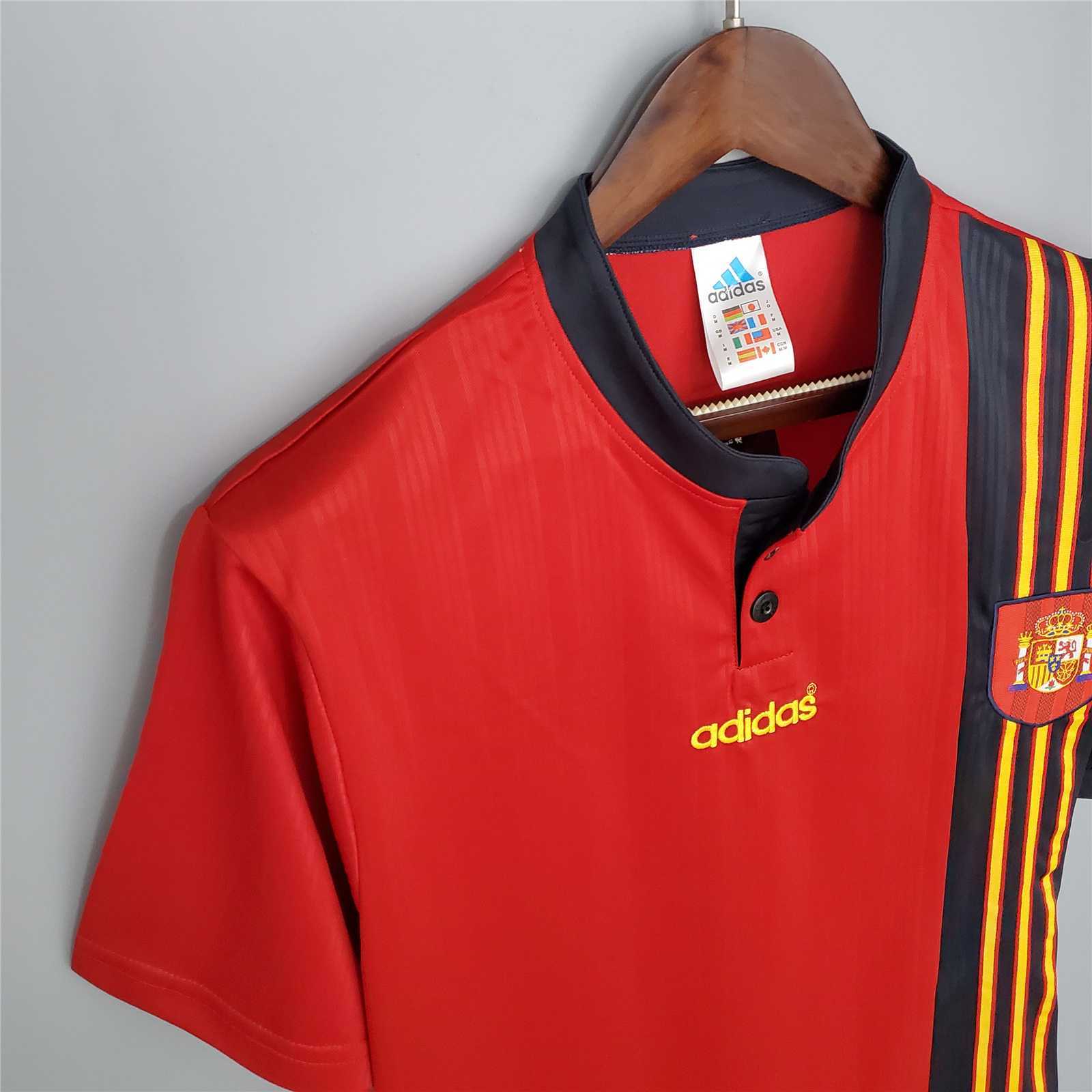 1996 Spain Home Euro Cup Retro Jersey