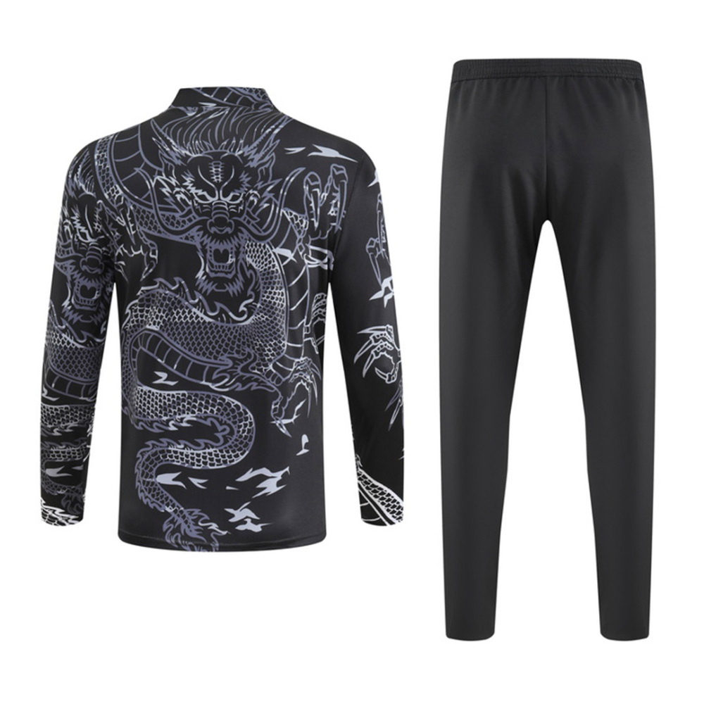 Kids Real Madrid Zipper Sweatshirt Kit(Top+Pants) Black 2023/24