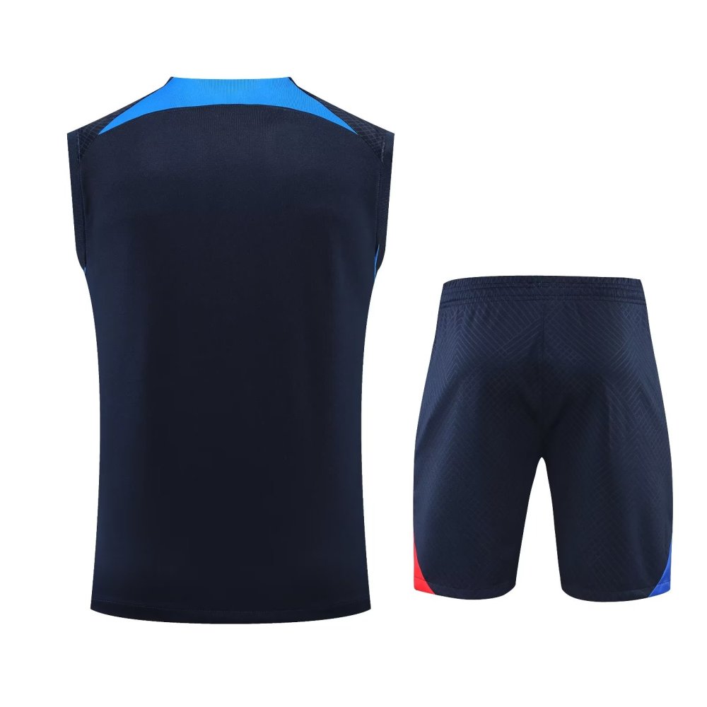 Barcelona Sleeveless Training Kit (Top+Short) Navy 2022/23