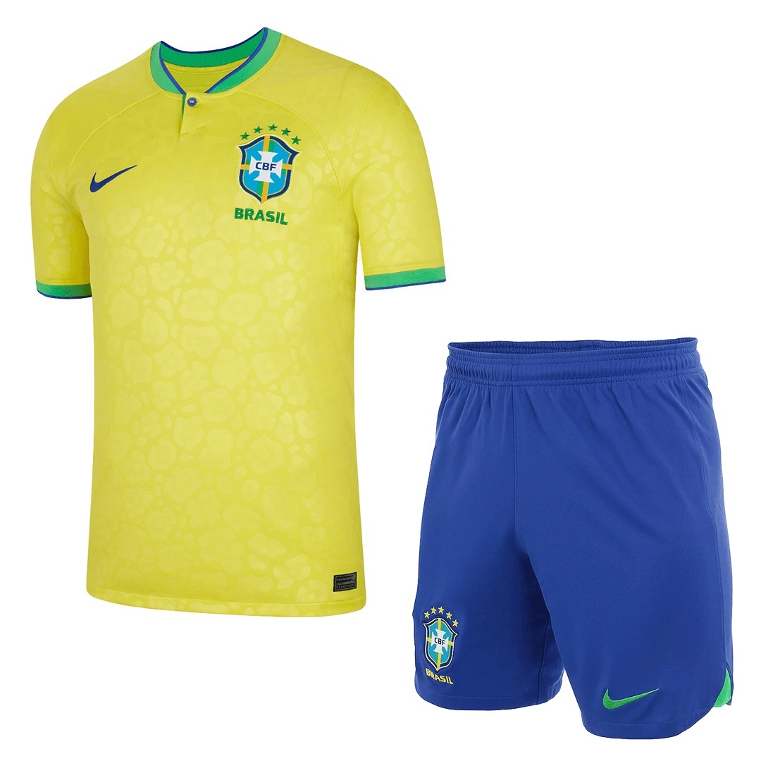 2022 Brazil World Cup Home Whole Kit Jersey+Shorts+Socks