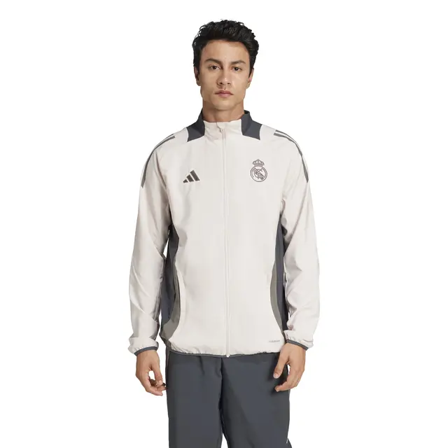2024-2025 Real Madrid Mens UCL Training Tracksuit Jacket -Beige