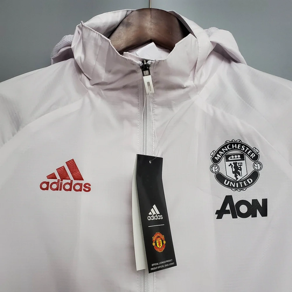 2021 Manchester United Jersey Windbreaker White(Black-Red Edge)