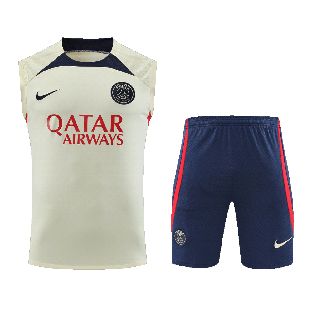 PSG Sleeveless Training Kit (Top+Shorts) White 2023/24