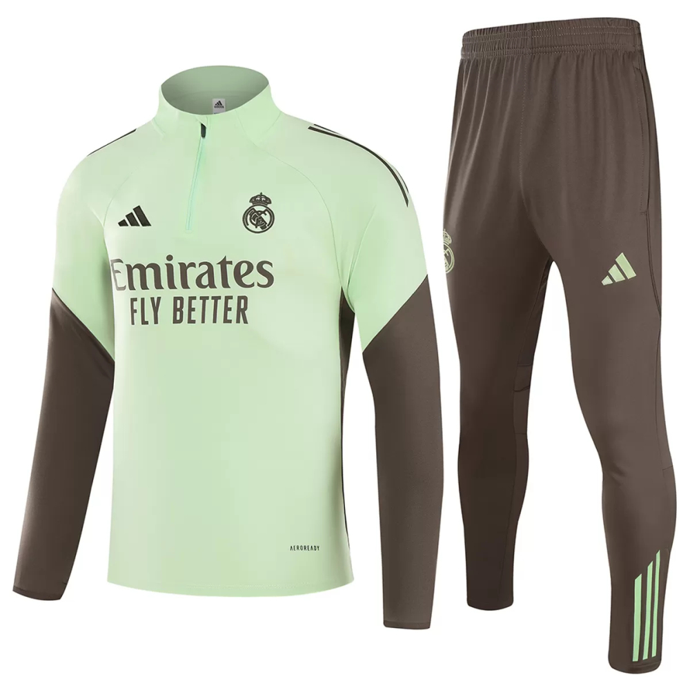25-26 Real Madrid 1/4 Zipper Sweat Kit(Top+Pants) Green