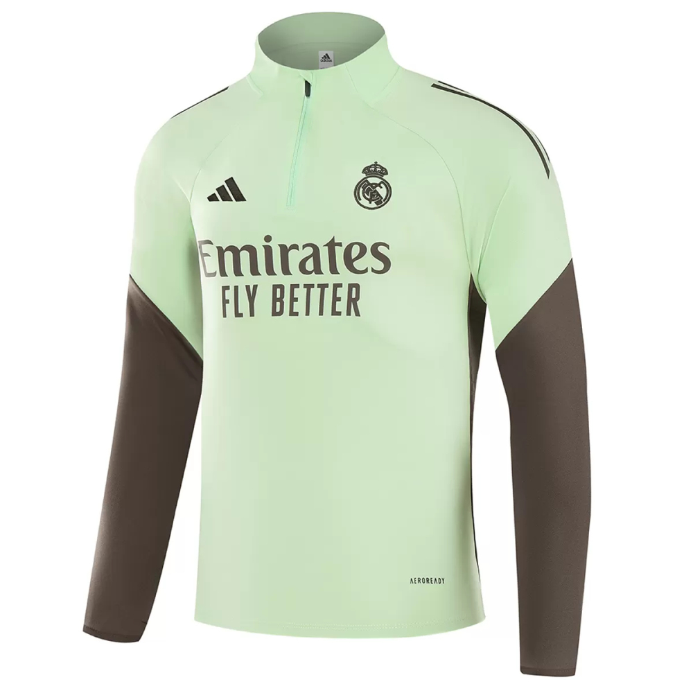 25-26 Real Madrid 1/4 Zipper Sweat Kit(Top+Pants) Green