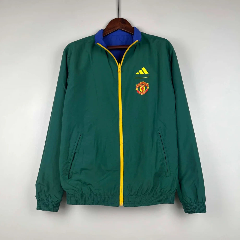 2023/2024 Manchester United Reversible Windbreaker（Blue-Green）Soccer Jersey 1:1 Thai Quality