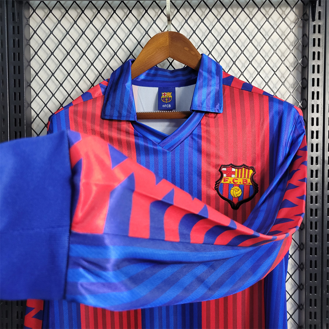 91-92 Barcelona Home Retro Jersey Long Sleeve