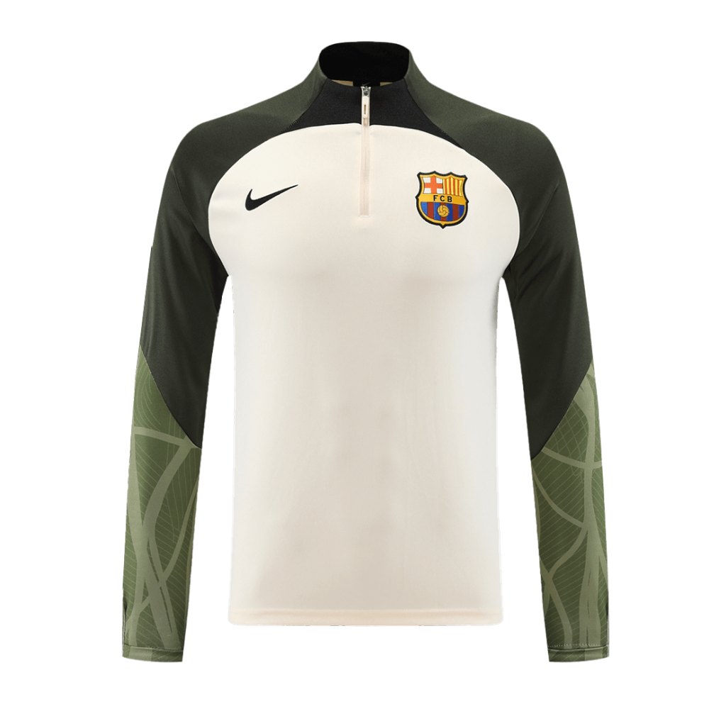 Barcelona Zipper Sweatshirt Kit(Top+Pants) White 2023/24
