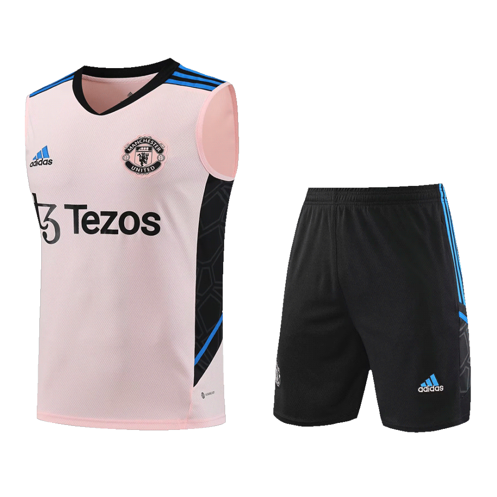 Manchester United Sleeveless Training Kit (Top+Shorts) Pink 2022/23