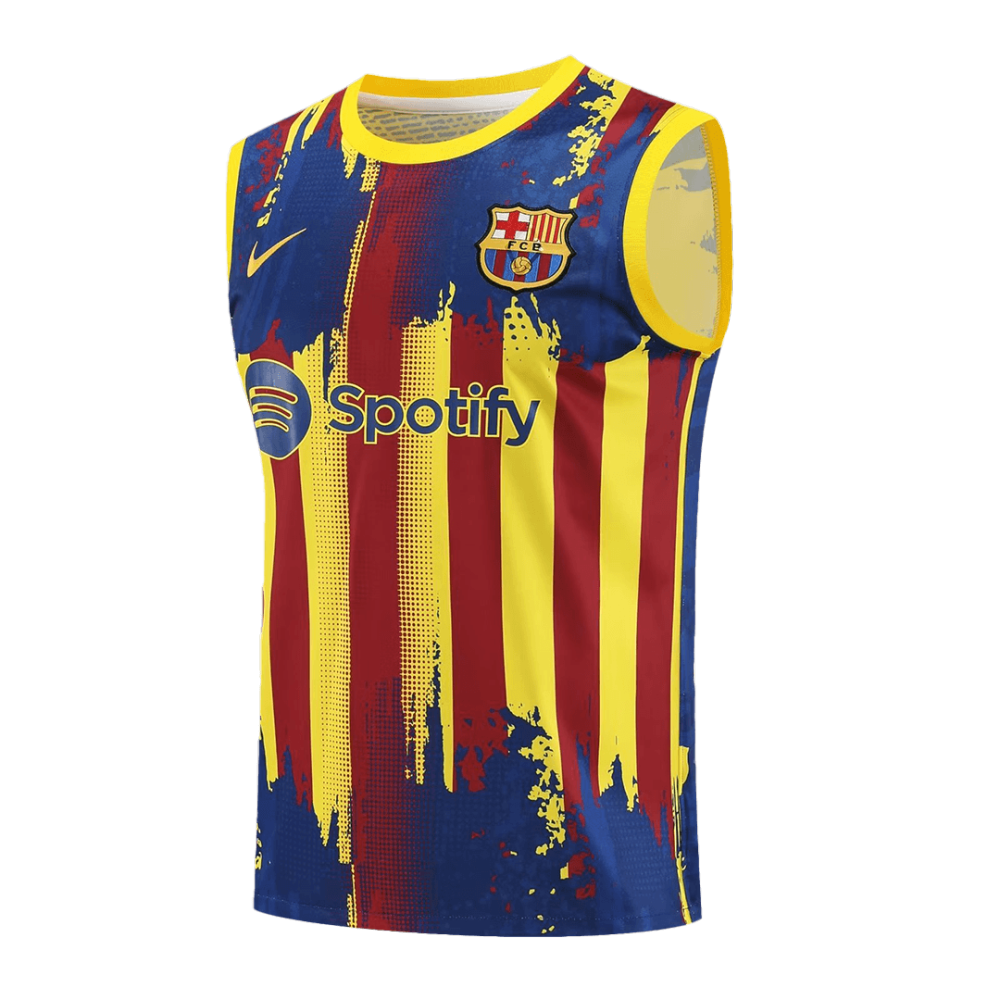 Barcelona Sleeveless Training Kit (Top+Shorts) Yellow&Red 2023/24