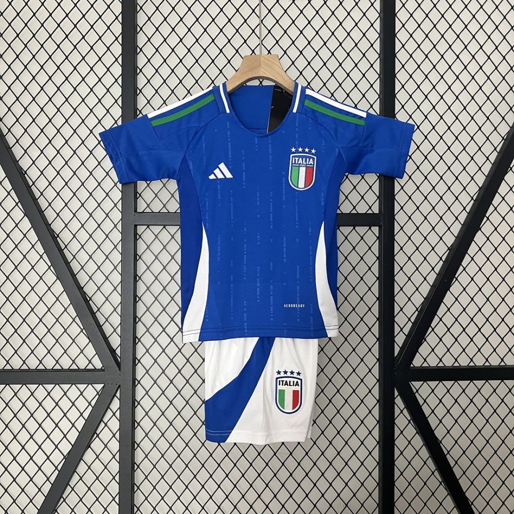 2024 Italy Euro Cup Home Kids Kit Jersey+Shorts