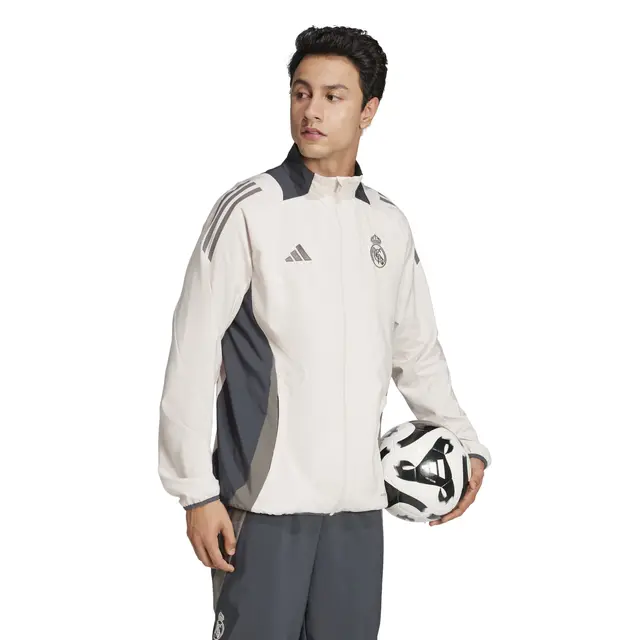 2024-2025 Real Madrid Mens UCL Training Tracksuit Jacket -Beige