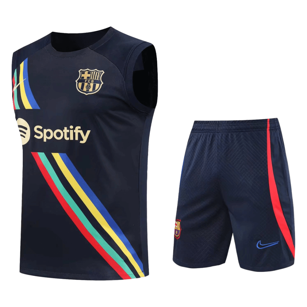 Barcelona Sleeveless Training Kit (Top+Shorts) Black 2022/23