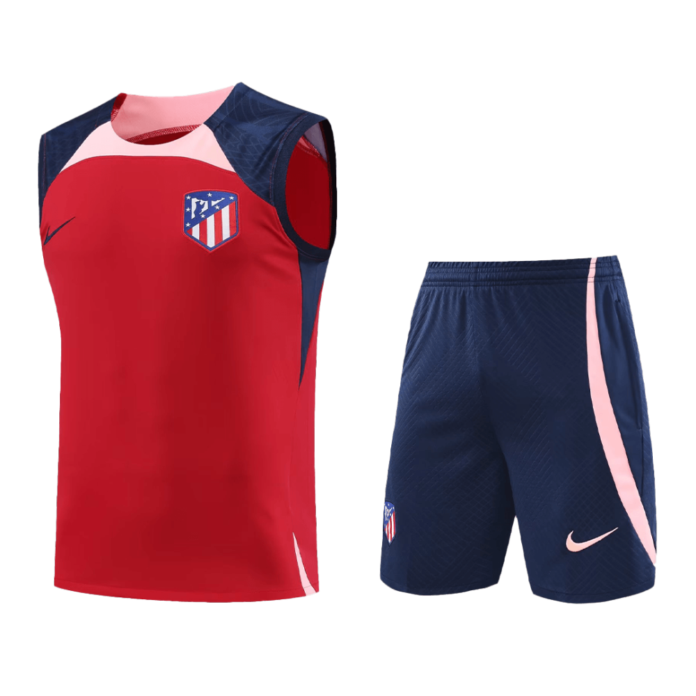 Atletico Madrid Sleeveless Training Kit (Top+Shorts) Red 2023/24
