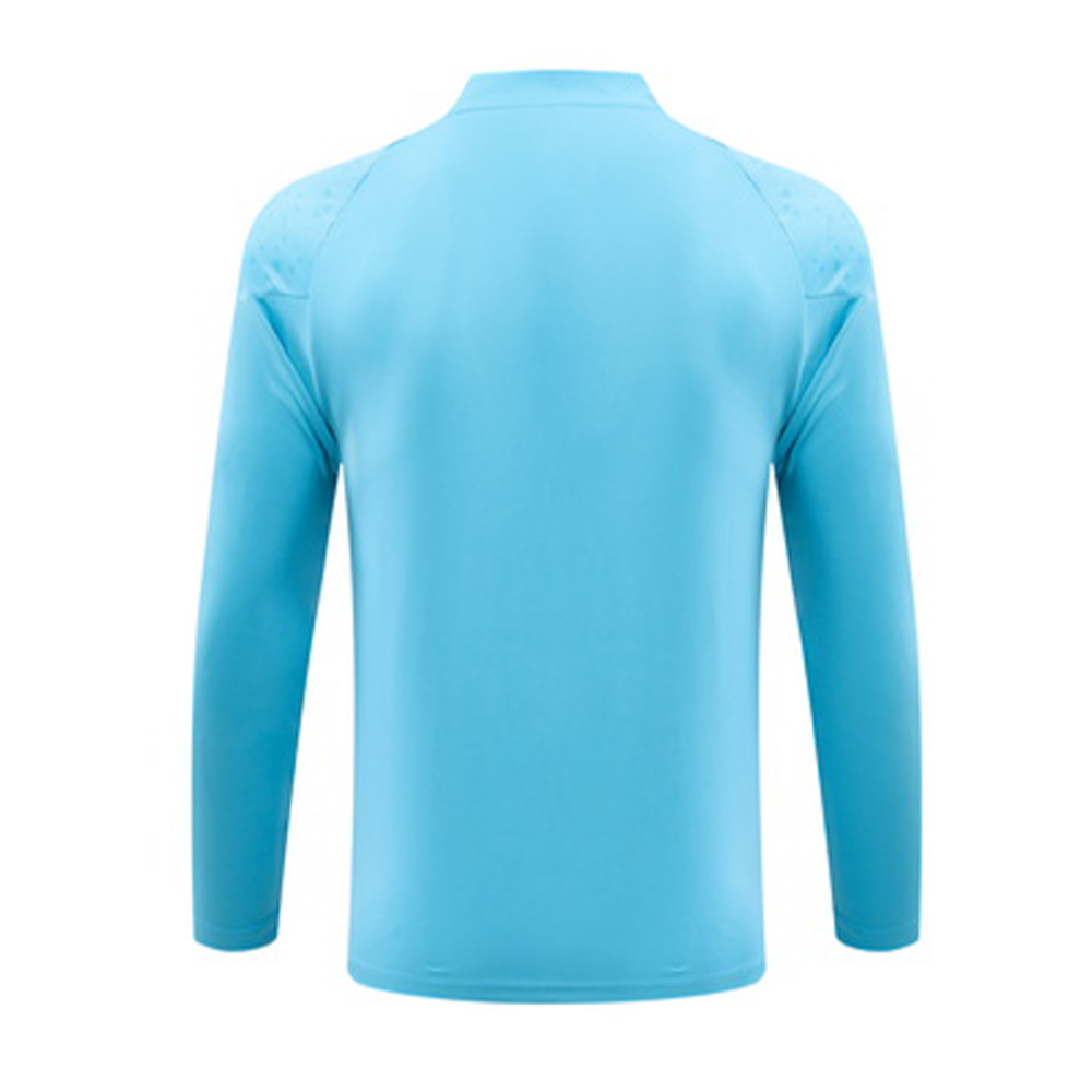 Kids Marseille Zipper Sweatshirt Kit(Top+Pants) Blue 2023/24