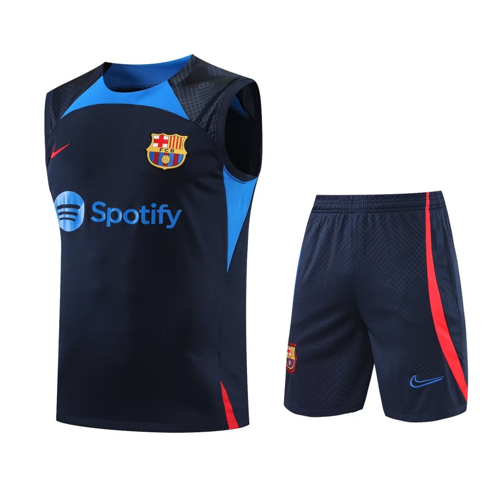 Barcelona Sleeveless Training Kit (Top+Short) Navy 2022/23