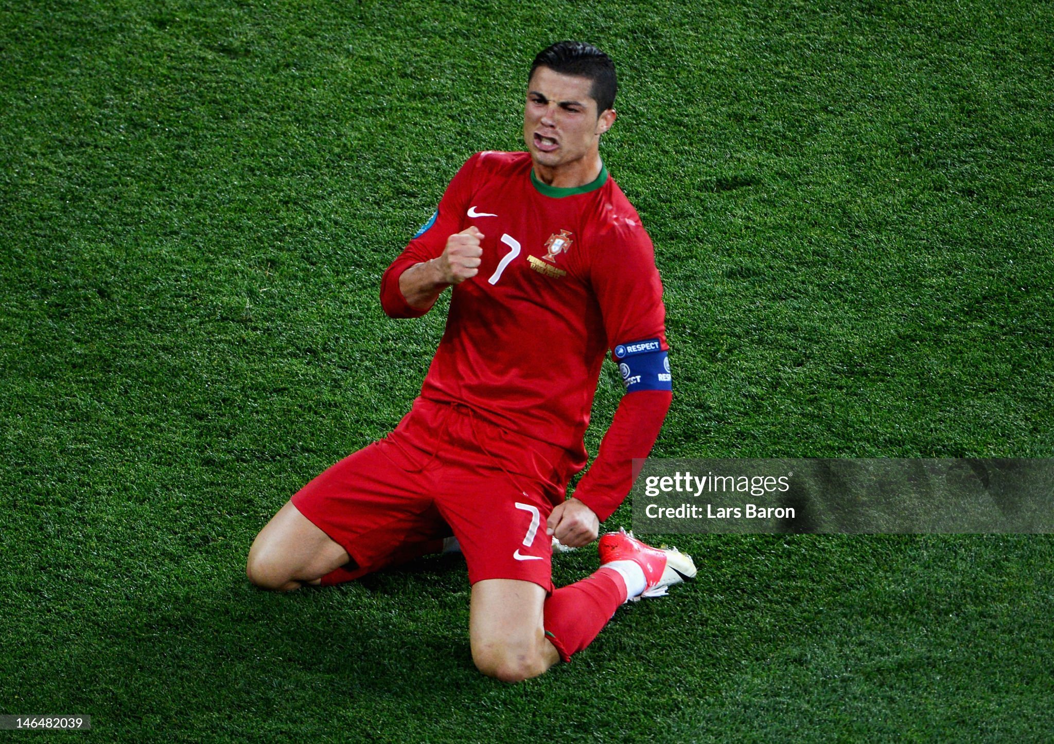2012 Portugal  Euro Cup Home Retro Jersey Player Edtion Long Sleeve