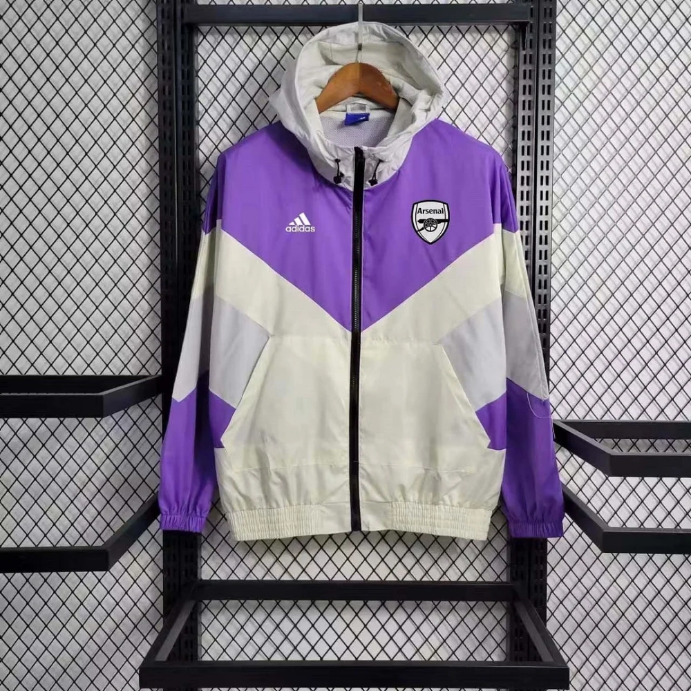 2023 Arsenal Windbreaker Purple Soccer Jersey 1:1 Thai Quality
