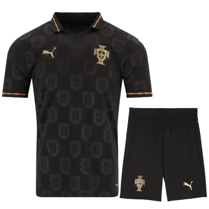 2026 Portugal 'Black Panther' Special Edition Soccer Kit Jersey+Shorts