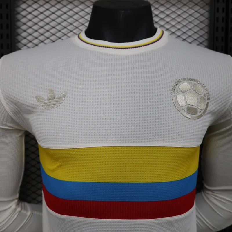 2024 Colombia 100th White Anniversary Jersey Player Version Long Sleeve