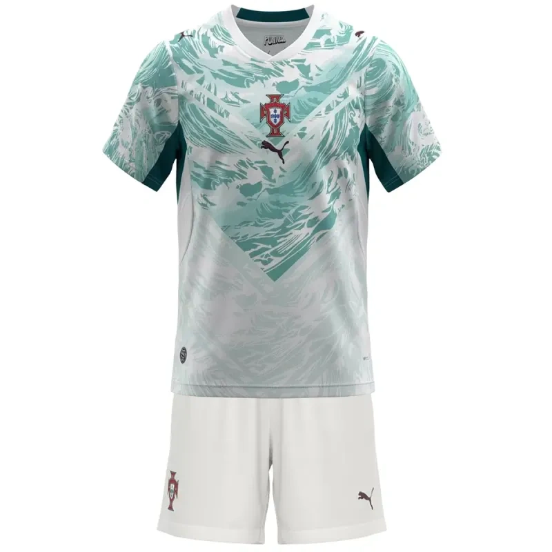 2026 Portugal Away World Cup Soccer Kids Kit Jersey+Shorts