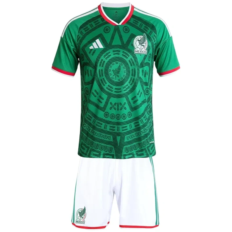 2026 Mexico World Cup Home Kids Kit Jersey+Shorts
