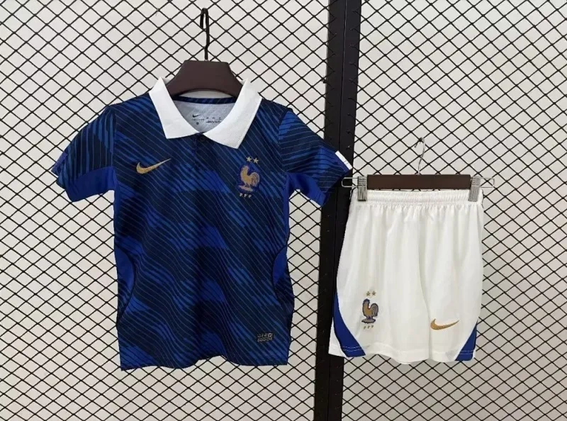 2026 France Home World Cup Soccer Kids Kit Jersey+Shorts