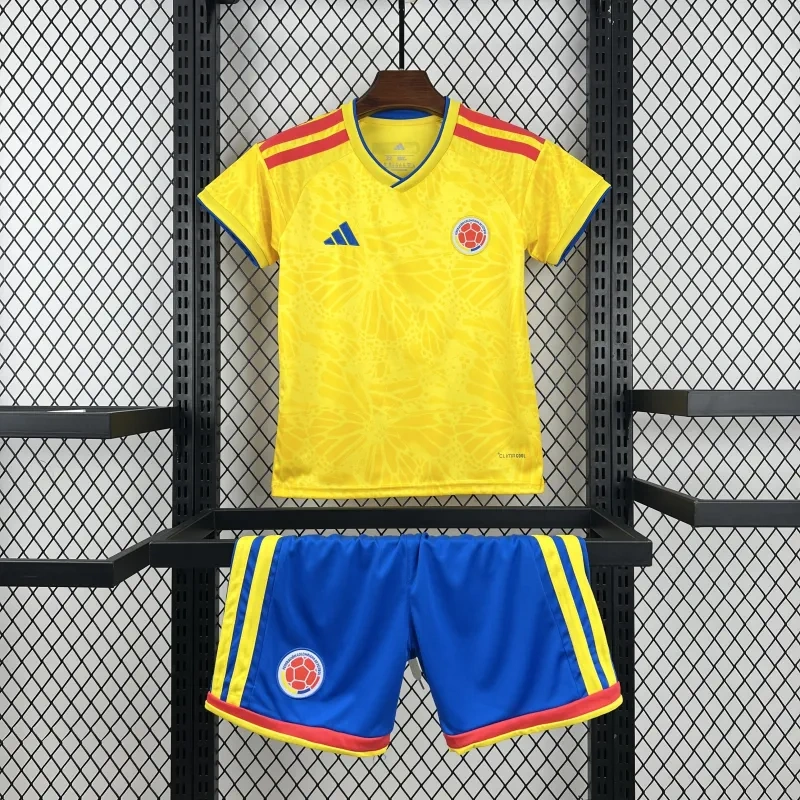 2026 Colombia Home World Cup Soccer Kids Kit Jersey+Shorts