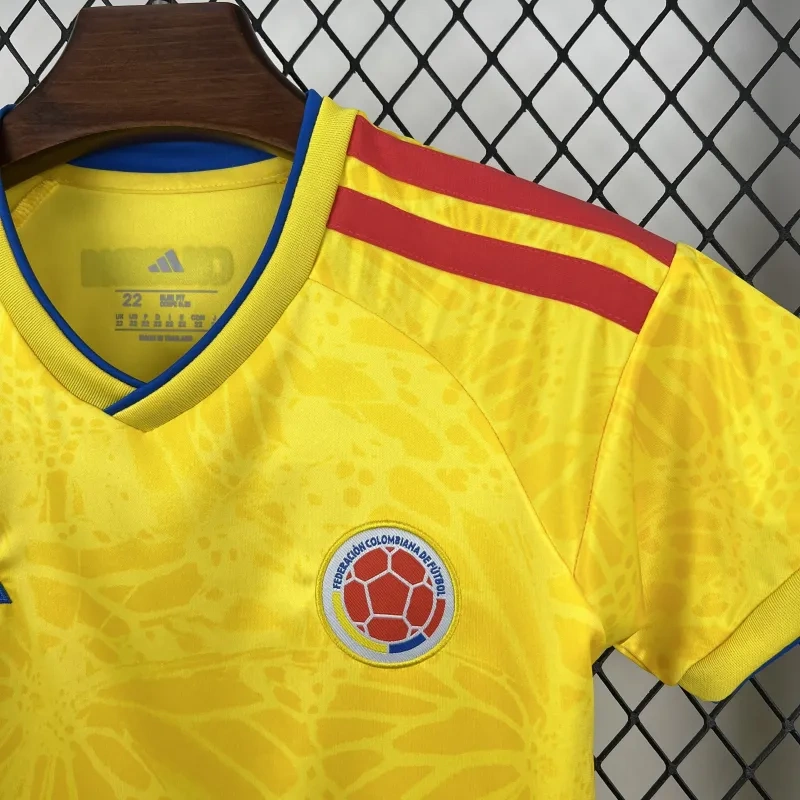2026 Colombia Home World Cup Soccer Kids Kit Jersey+Shorts