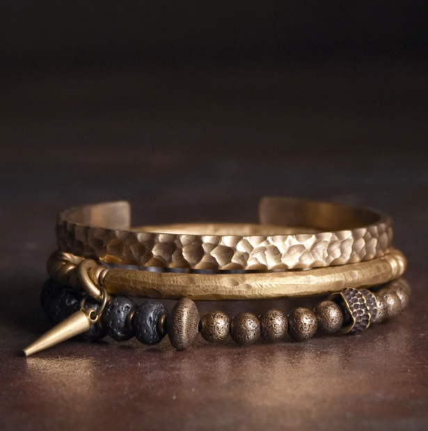 [Original Handmade] Copper decoration mix and match design matte bracelet Vintage niche turquoise