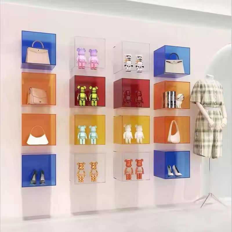 Colorful acrylic shoe bag display box