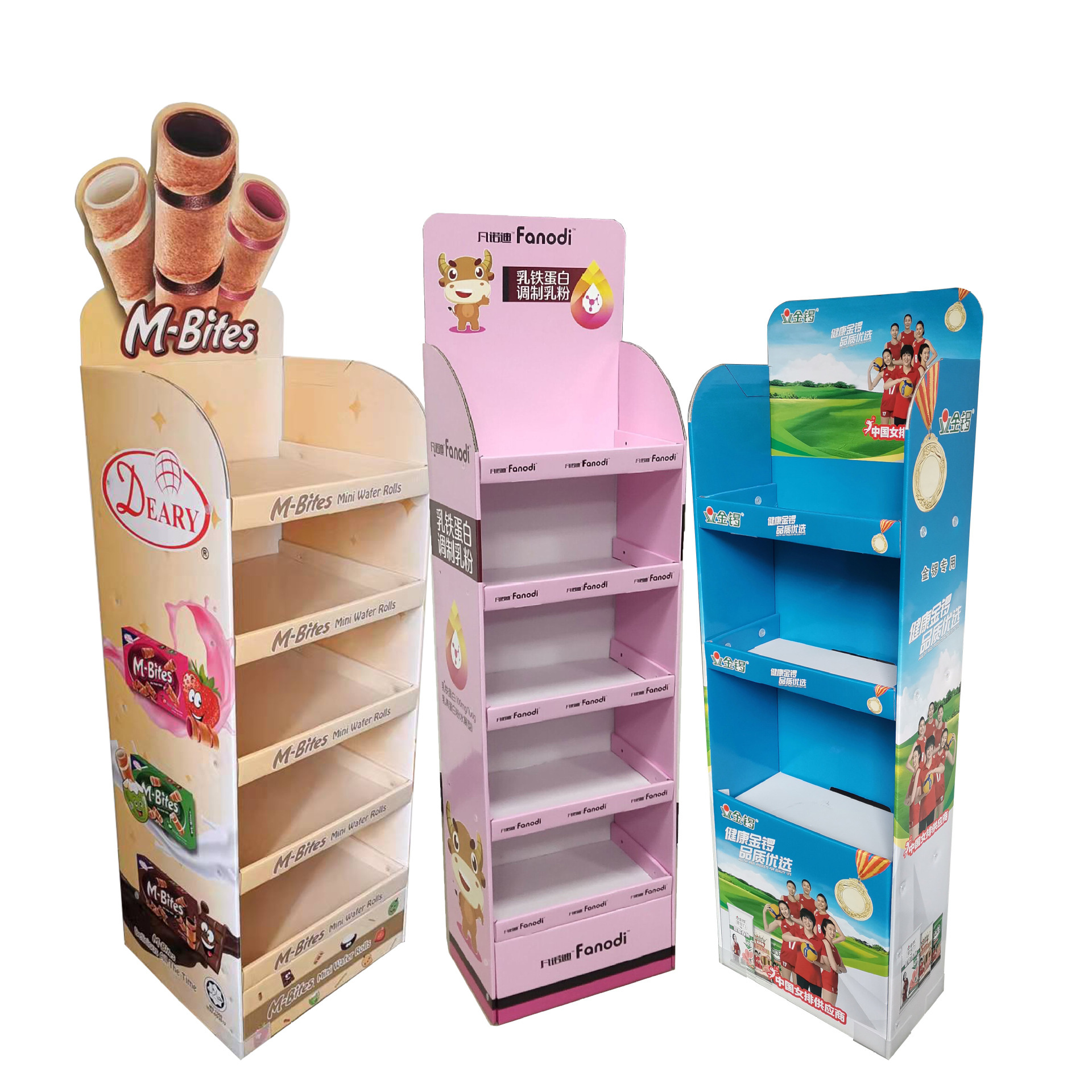 PVC Paper Stacking Head Shopping Mall Supermarket Paper Floor Stacking Display Box
