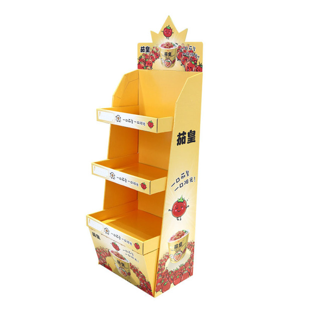 Customized supermarket corrugated paper food and snack display rack