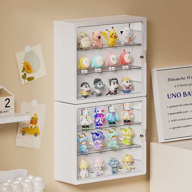 Blind box storage box wall mounted display cabinet rack 2-in-1