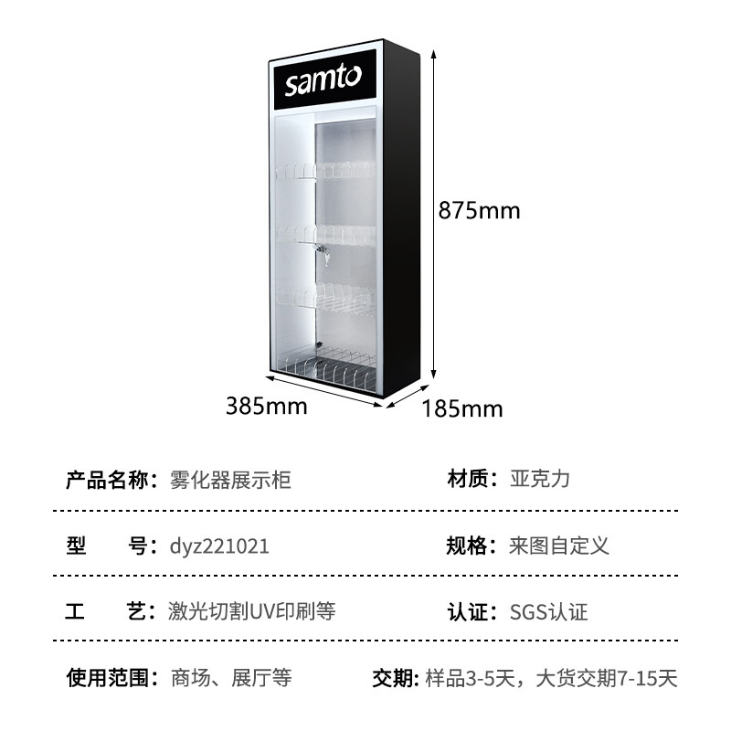 Nebulizer display cabinet