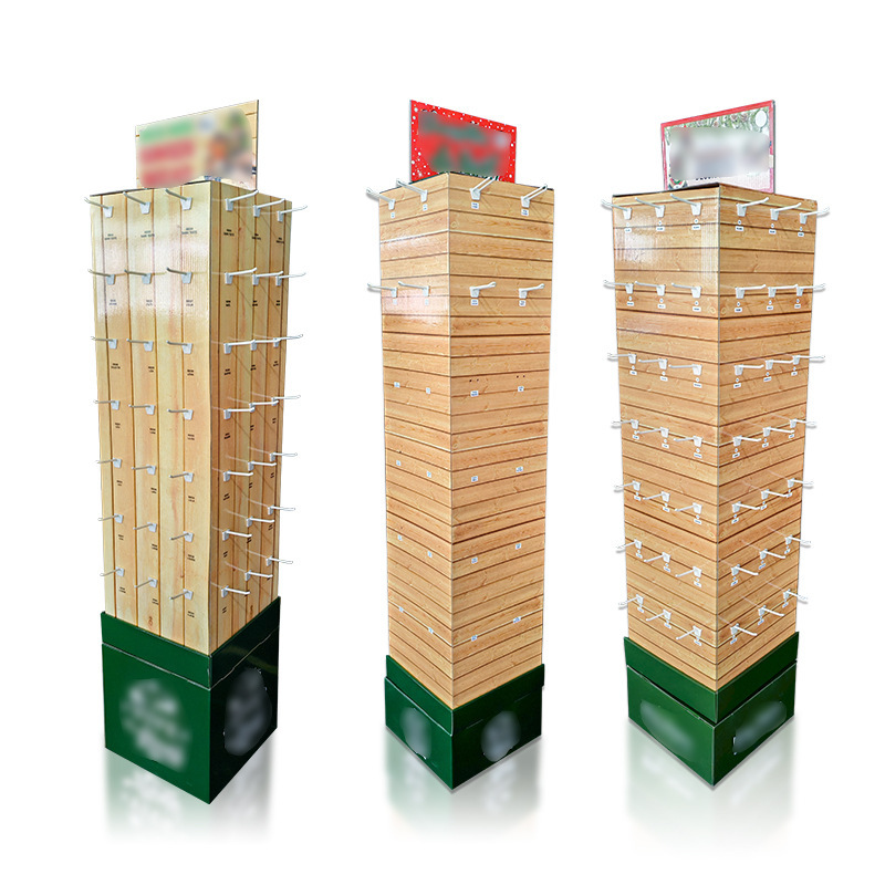 Glasses hook rotating corrugated paper display rack