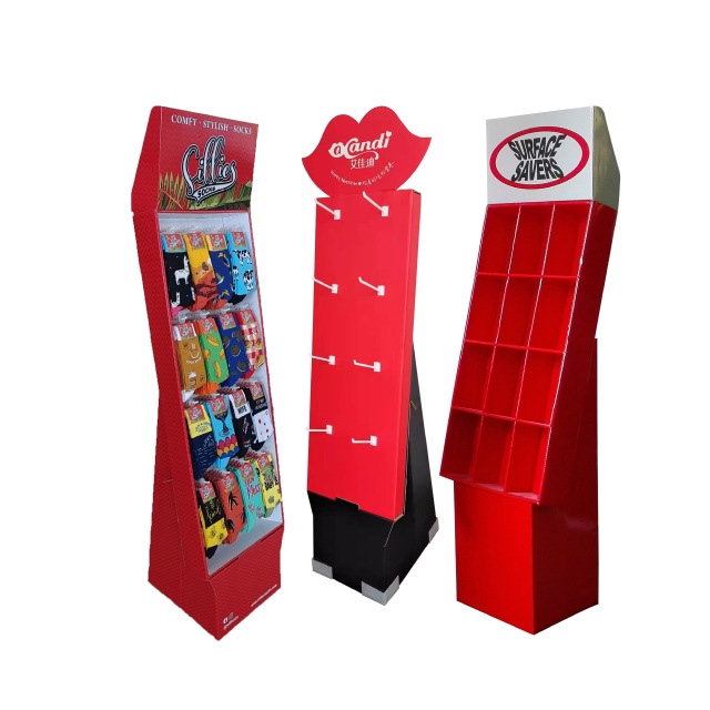 PVC Paper Stacking Head Shopping Mall Supermarket Paper Floor Stacking Display Box