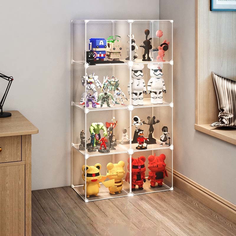 Handmade display cabinet, transparent storage box for building blocks