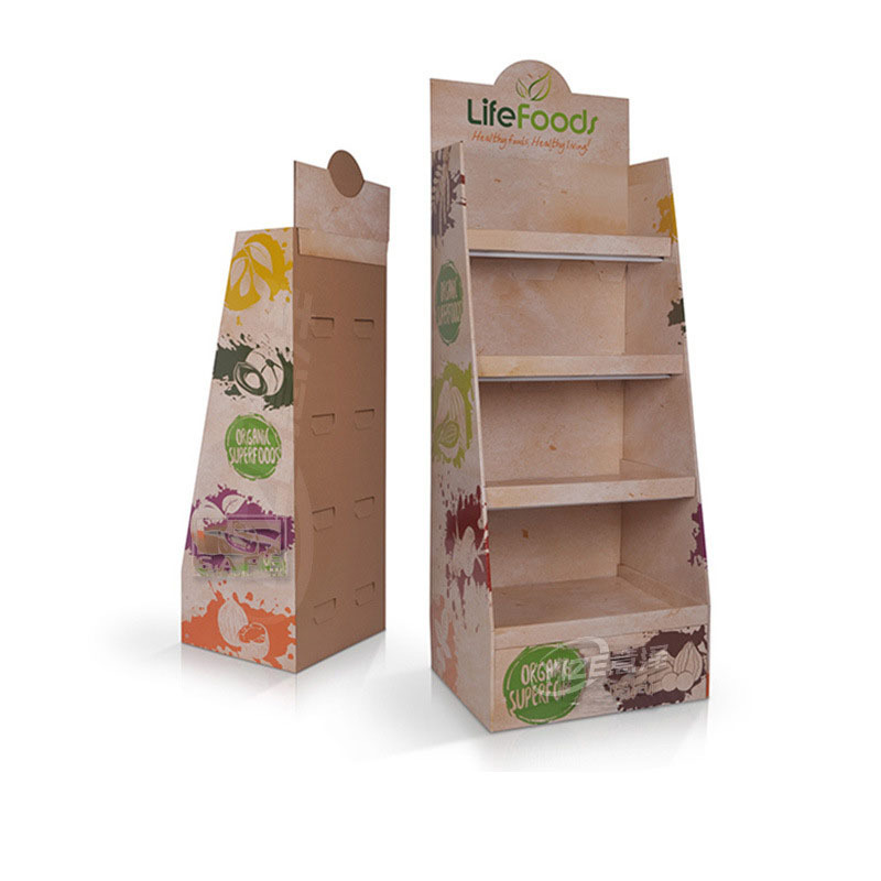 Supermarket Convenience Store Nut Paper Shelves Corrugated Paper Display Shelves