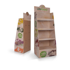 Supermarket Convenience Store Nut Paper Shelves Corrugated Paper Display Shelves