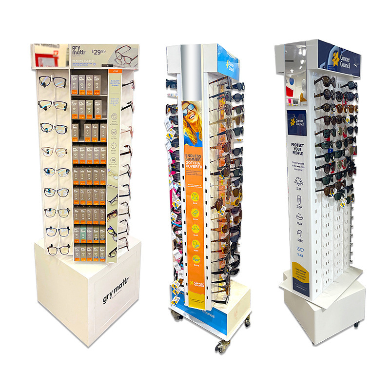 Glasses hook rotating corrugated paper display rack