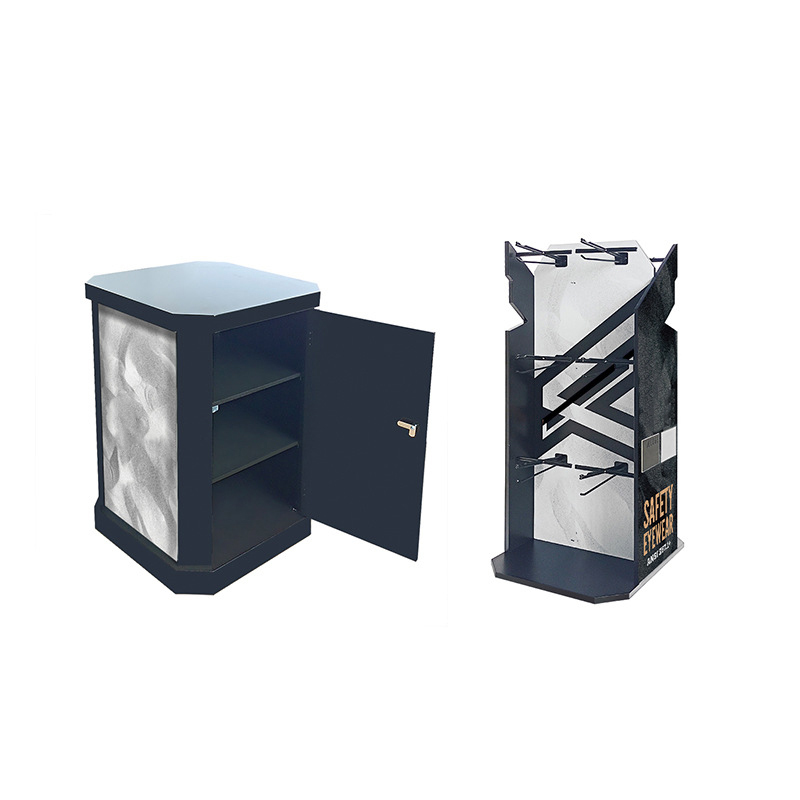 Acrylic glasses floor standing display cabinet rotating
